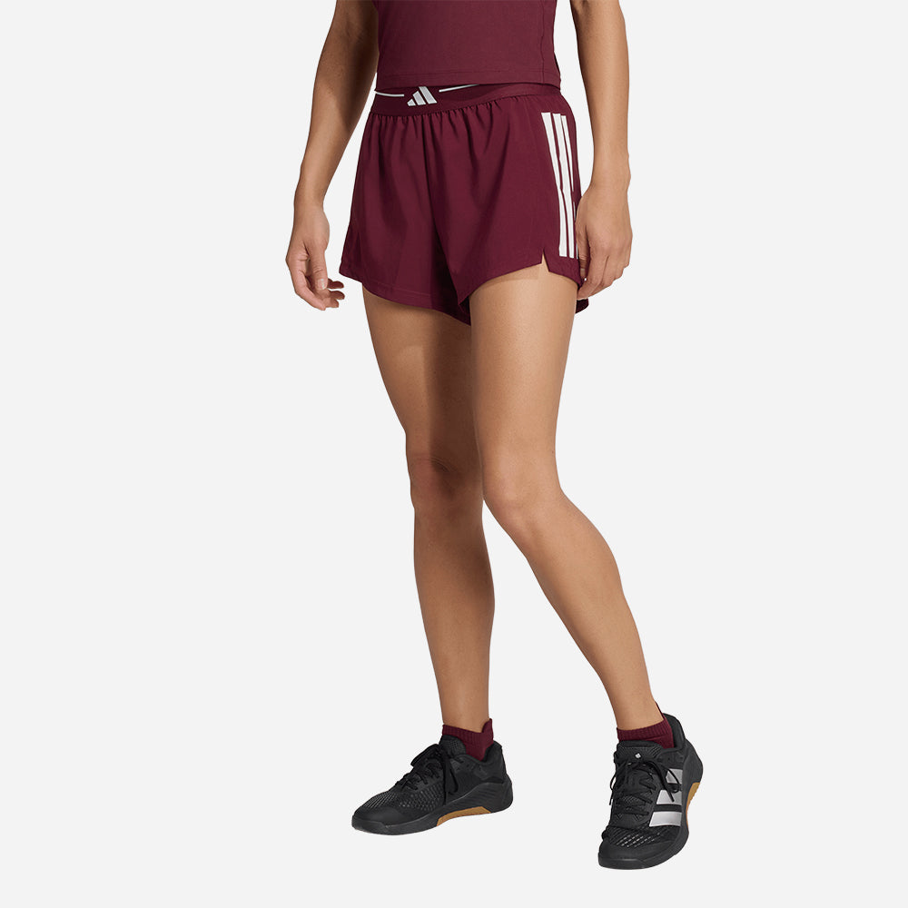 Quần Ngắn Thể Thao Nữ Adidas Hyperglam 3-Stripes Woven - Đỏ - Supersports Vietnam