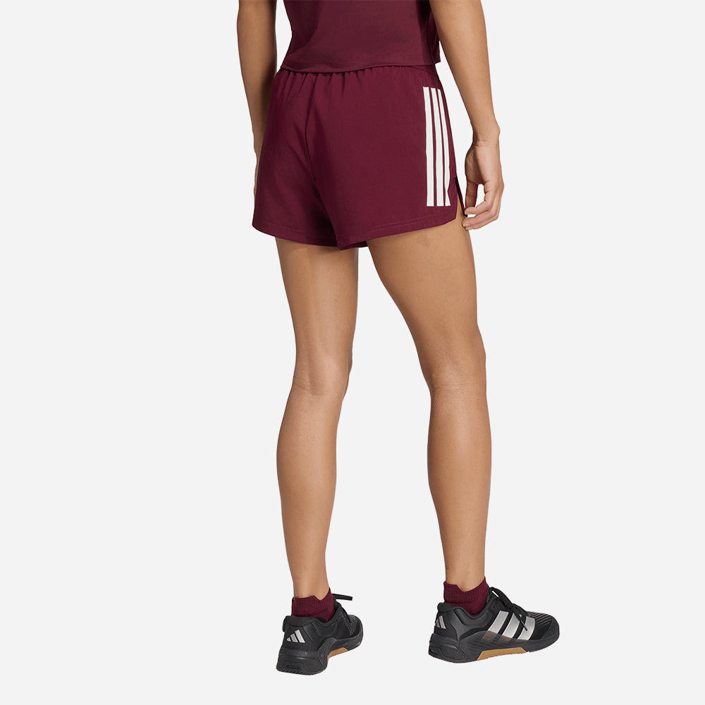 Quần Ngắn Thể Thao Nữ Adidas Hyperglam 3-Stripes Woven - Đỏ - Supersports Vietnam