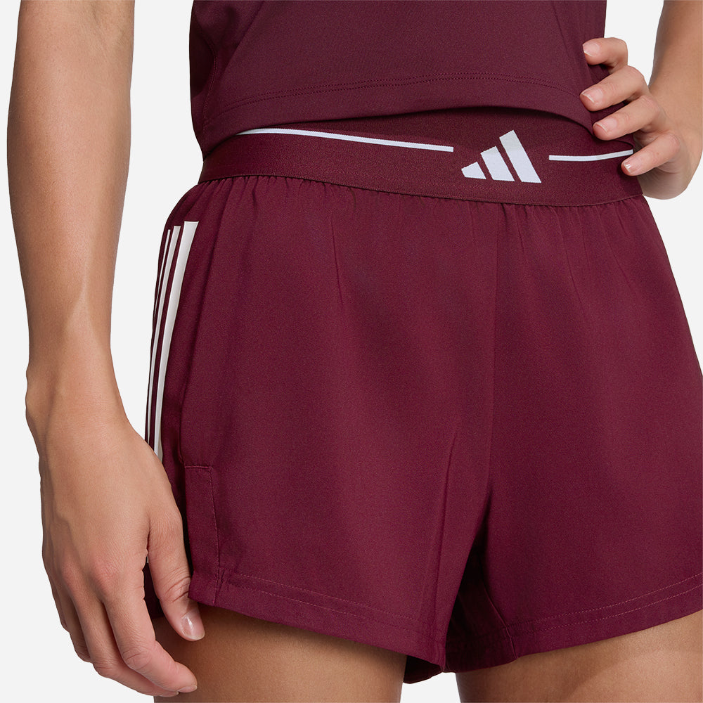 Quần Ngắn Thể Thao Nữ Adidas Hyperglam 3-Stripes Woven - Đỏ - Supersports Vietnam