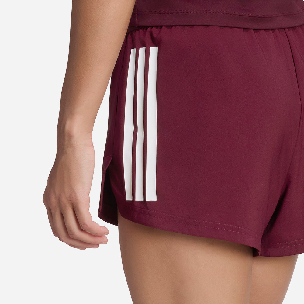 Quần Ngắn Thể Thao Nữ Adidas Hyperglam 3-Stripes Woven - Đỏ - Supersports Vietnam