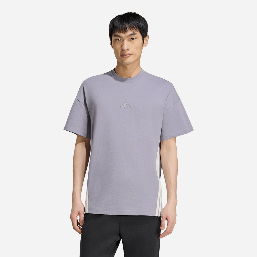 Áo Thun Nam Adidas Kit 3-Stripes Loose - Tím - Supersports Vietnam