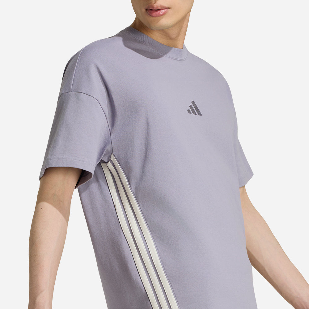 Áo Thun Nam Adidas Kit 3-Stripes Loose - Tím - Supersports Vietnam