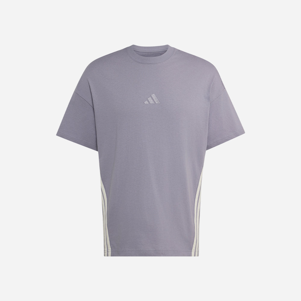 Áo Thun Nam Adidas Kit 3-Stripes Loose - Tím - Supersports Vietnam