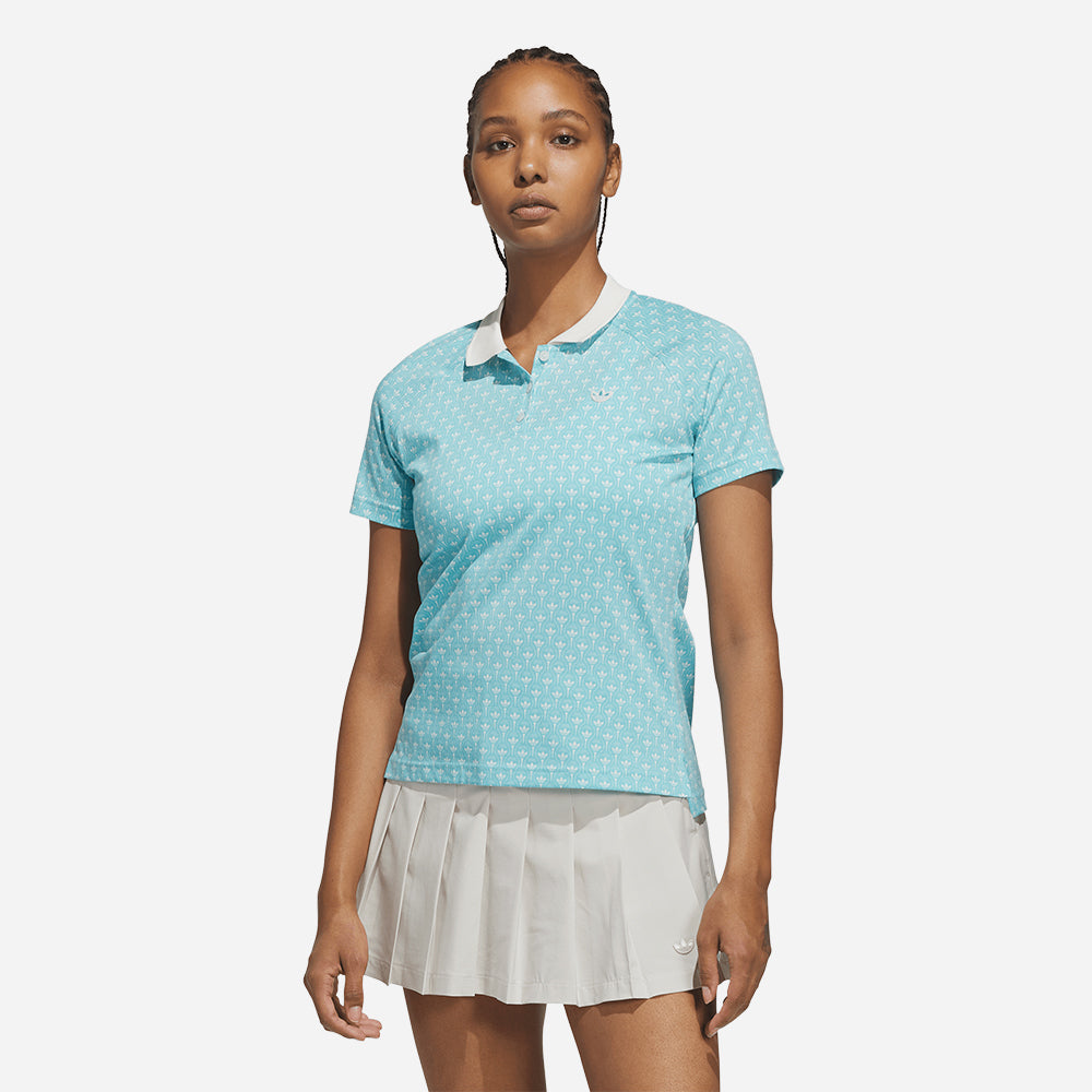Áo Polo Nữ Adidas Originals All Over Trefoil - Xanh Dương - Supersports Vietnam