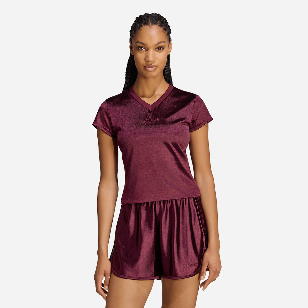 Áo Thun Nữ Adidas Seasonal Essentials Satin - Đỏ - Supersports Vietnam