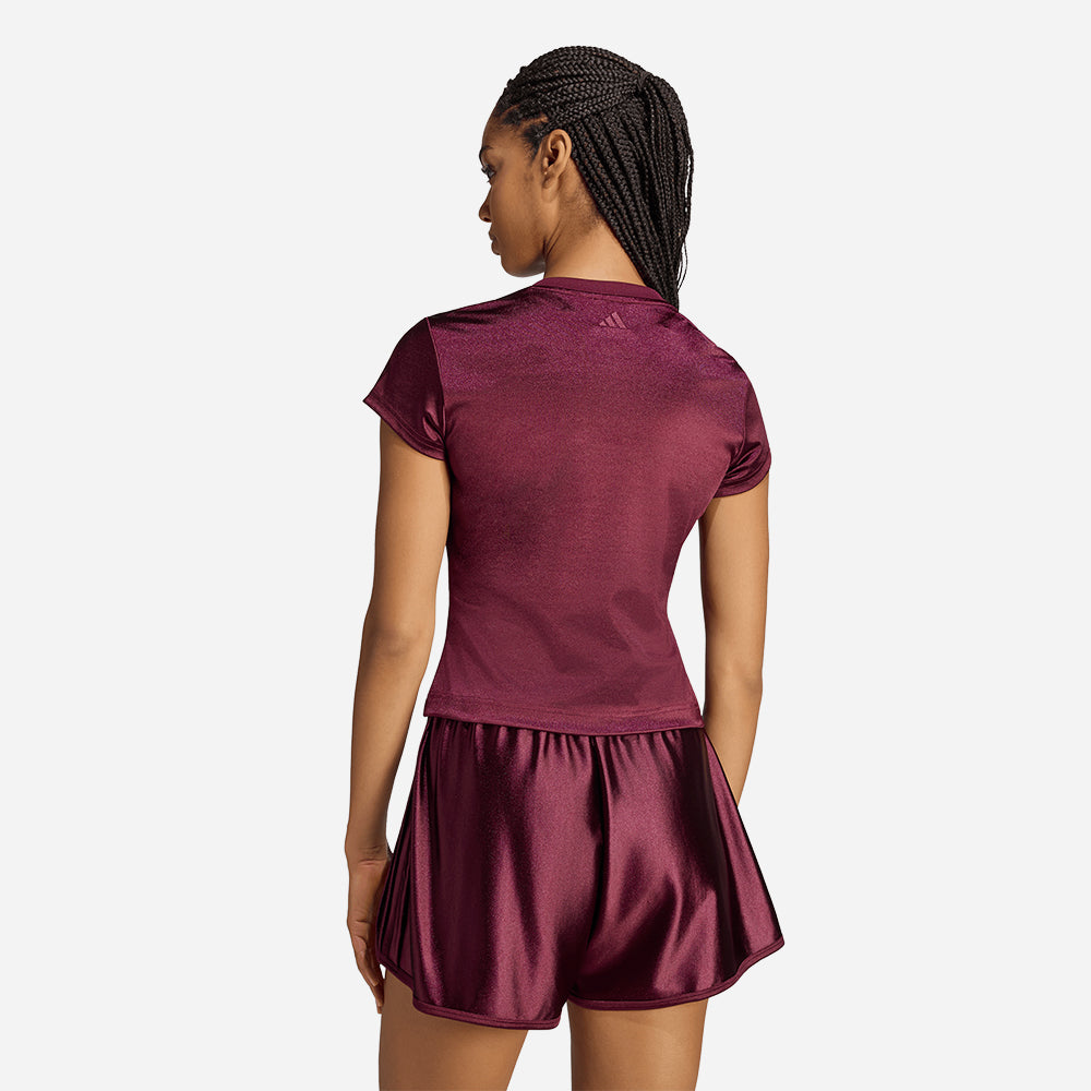 Áo Thun Nữ Adidas Seasonal Essentials Satin - Đỏ - Supersports Vietnam