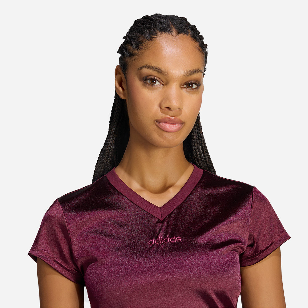Áo Thun Nữ Adidas Seasonal Essentials Satin - Đỏ - Supersports Vietnam