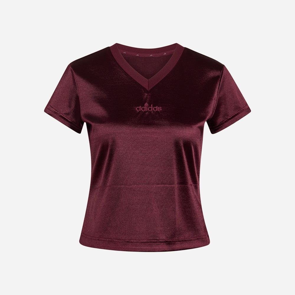 Áo Thun Nữ Adidas Seasonal Essentials Satin - Đỏ - Supersports Vietnam