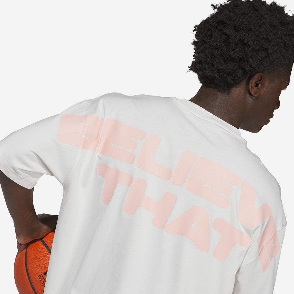 Áo Thun Nam Adidas Anthony Edwards Believe That - Trắng - Supersports Vietnam