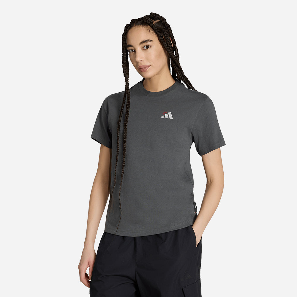 Áo Thun Nữ Adidas Mini Embroidery Pack Regular Graphic - Xám - Supersports Vietnam