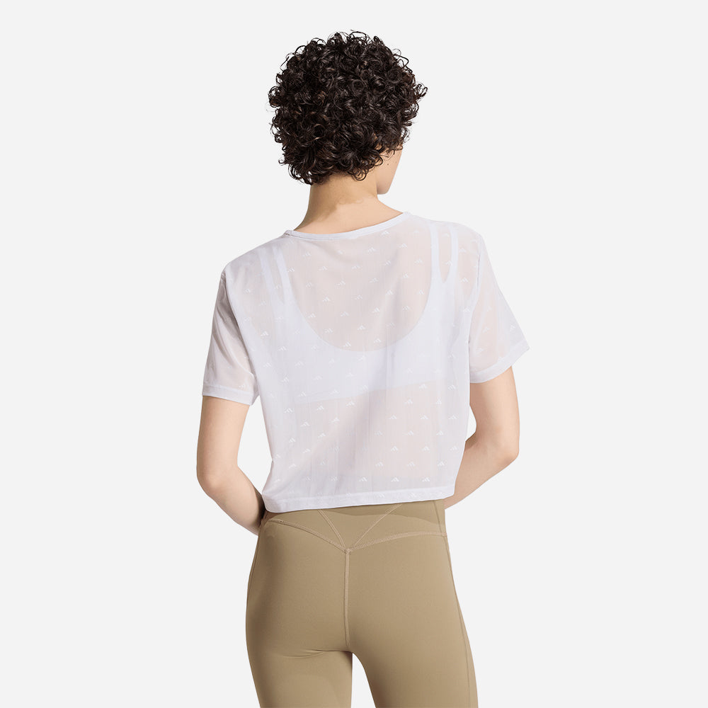 Áo Thun Nữ Adidas Primelift Essentials Workout Boxy Mesh - Trắng - Supersports Vietnam