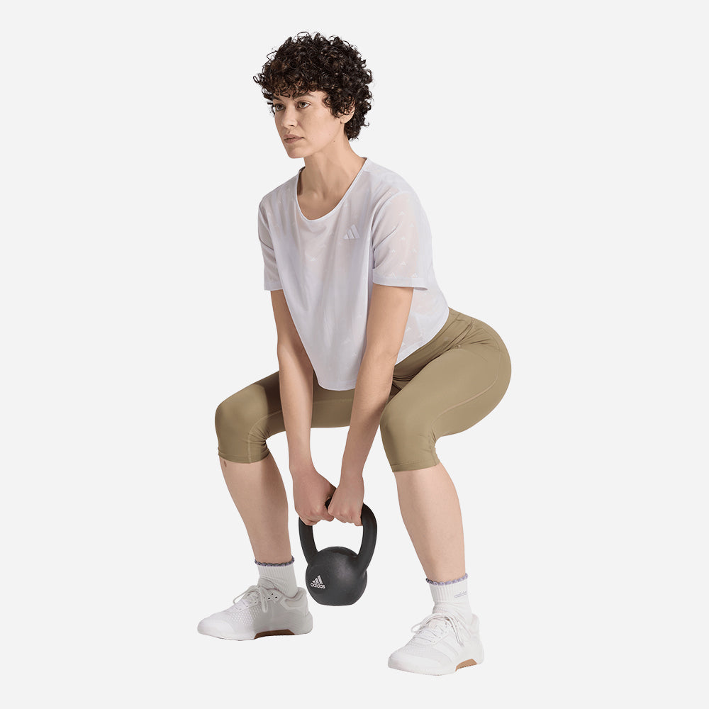Áo Thun Nữ Adidas Primelift Essentials Workout Boxy Mesh - Trắng - Supersports Vietnam
