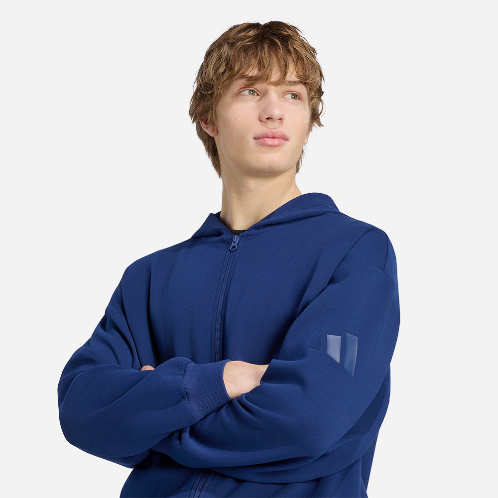 Áo Khoác Nam Adidas Soft Lux Full-Zip Hoodie - Xanh Dương - Supersports Vietnam