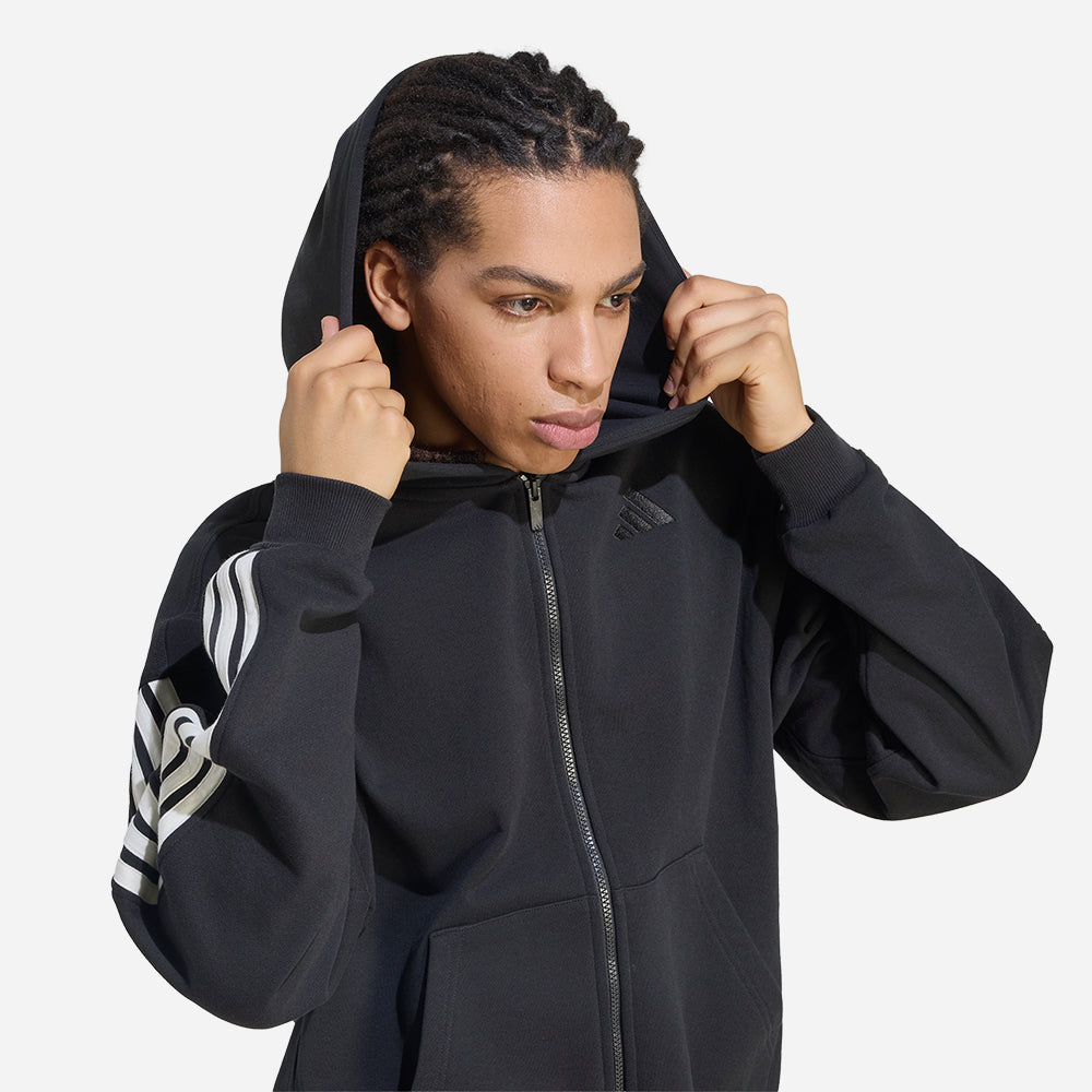 Áo Khoác Nam Adidas Kit 3-Stripes Full-Zip - Đen - Supersports Vietnam