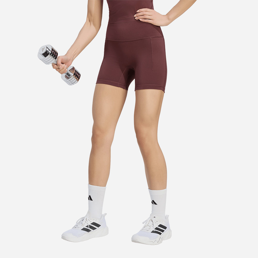 Quần Ngắn Thể Thao Nữ Adidas 3 Stripes Studio All Me Booty - Đỏ - Supersports Vietnam