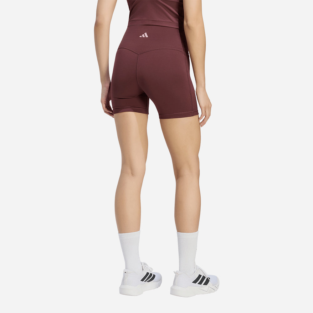 Quần Ngắn Thể Thao Nữ Adidas 3 Stripes Studio All Me Booty - Đỏ - Supersports Vietnam