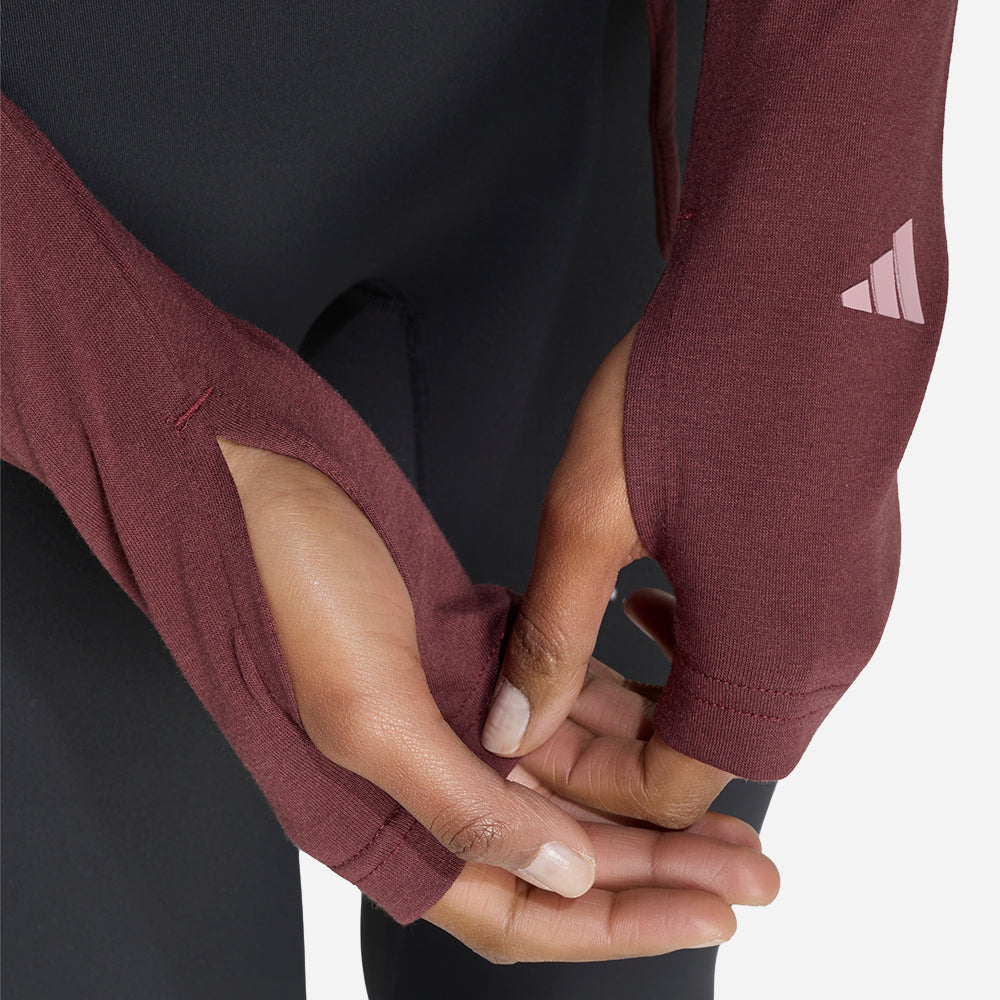 Áo Thun Nữ Adidas 3-Stripes Studio Soft Ballet Wrap - Đỏ - Supersports Vietnam