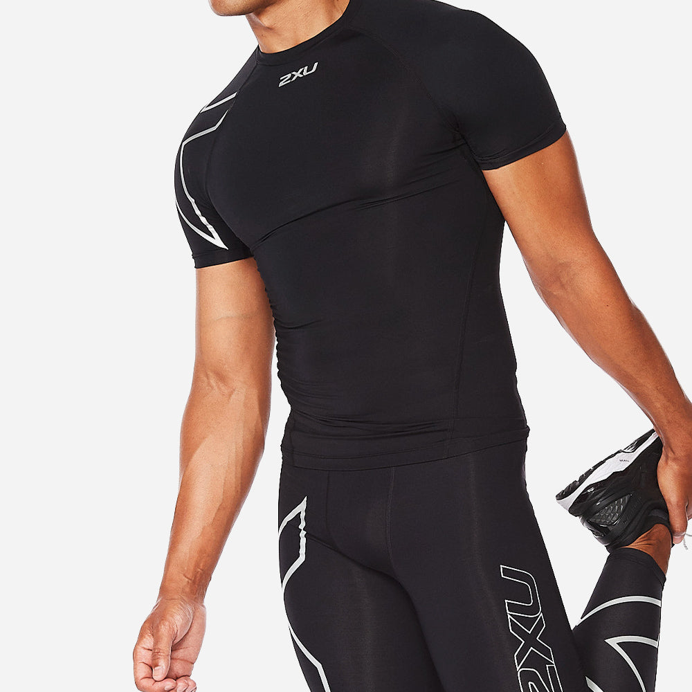 Áo Tay Ngắn Bó Cơ Nam 2XU Core Compression - Đen - Supersports Vietnam