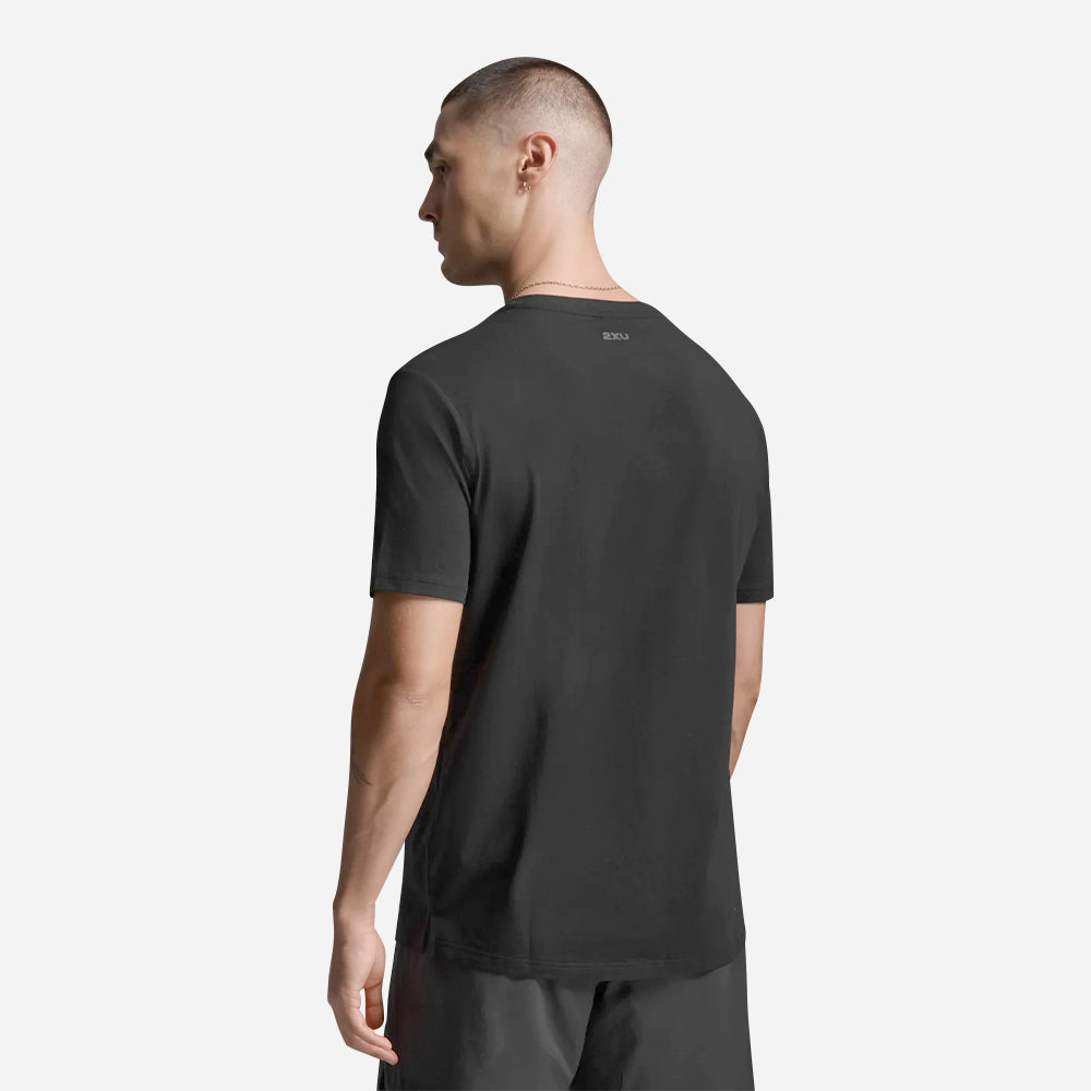 Áo Thun Nam 2XU Motion Cotton Flex - Đen - Supersports Vietnam