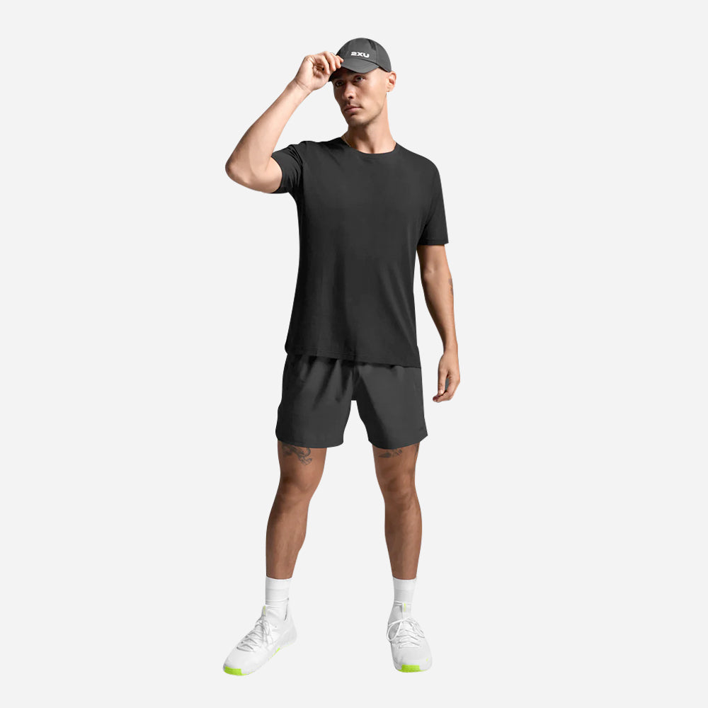 Áo Thun Nam 2XU Motion Cotton Flex - Đen - Supersports Vietnam