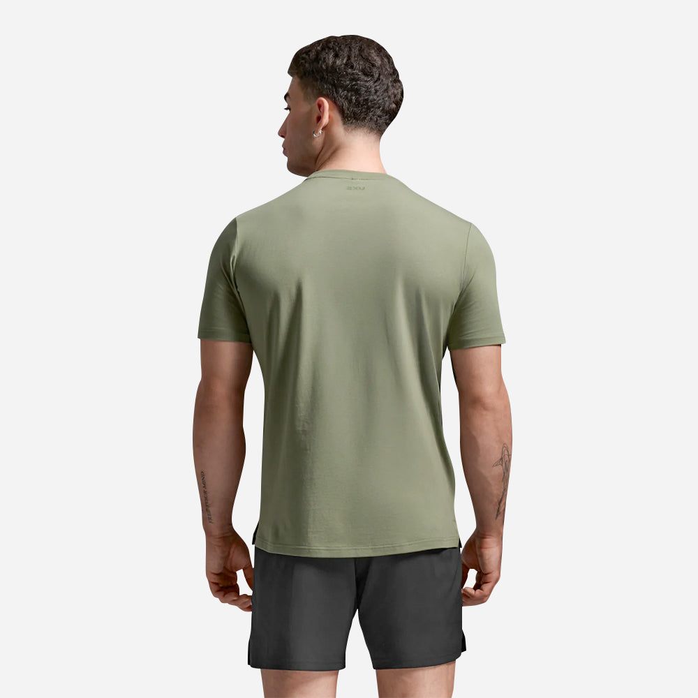 Áo Thun Nam 2XU Motion Cotton Flex - Xanh Quân Đội - Supersports Vietnam