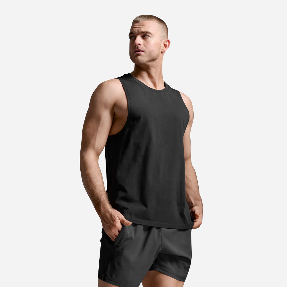 Áo Ba Lỗ Nam 2XU Motion Cotton Flex - Đen - Supersports Vietnam