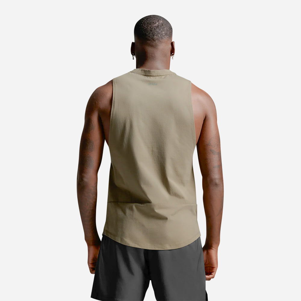 Áo Ba Lỗ Nam 2XU Motion Cotton Flex - Nâu - Supersports Vietnam