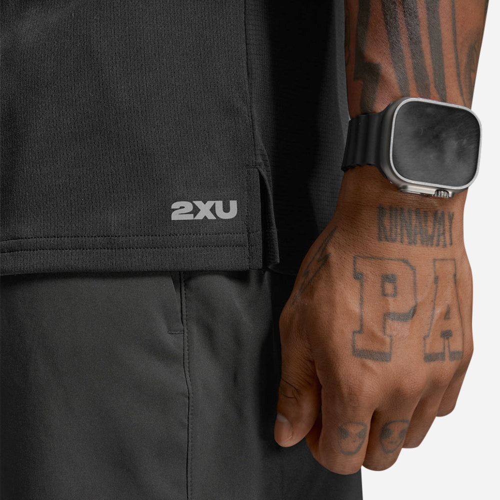 Áo Thun Nam 2XU Aero Mesh - Đen - Supersports Vietnam