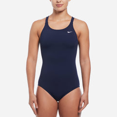 Women's Nike Swim Fastback Low Leg One One-Piece Swimsuit - Navy