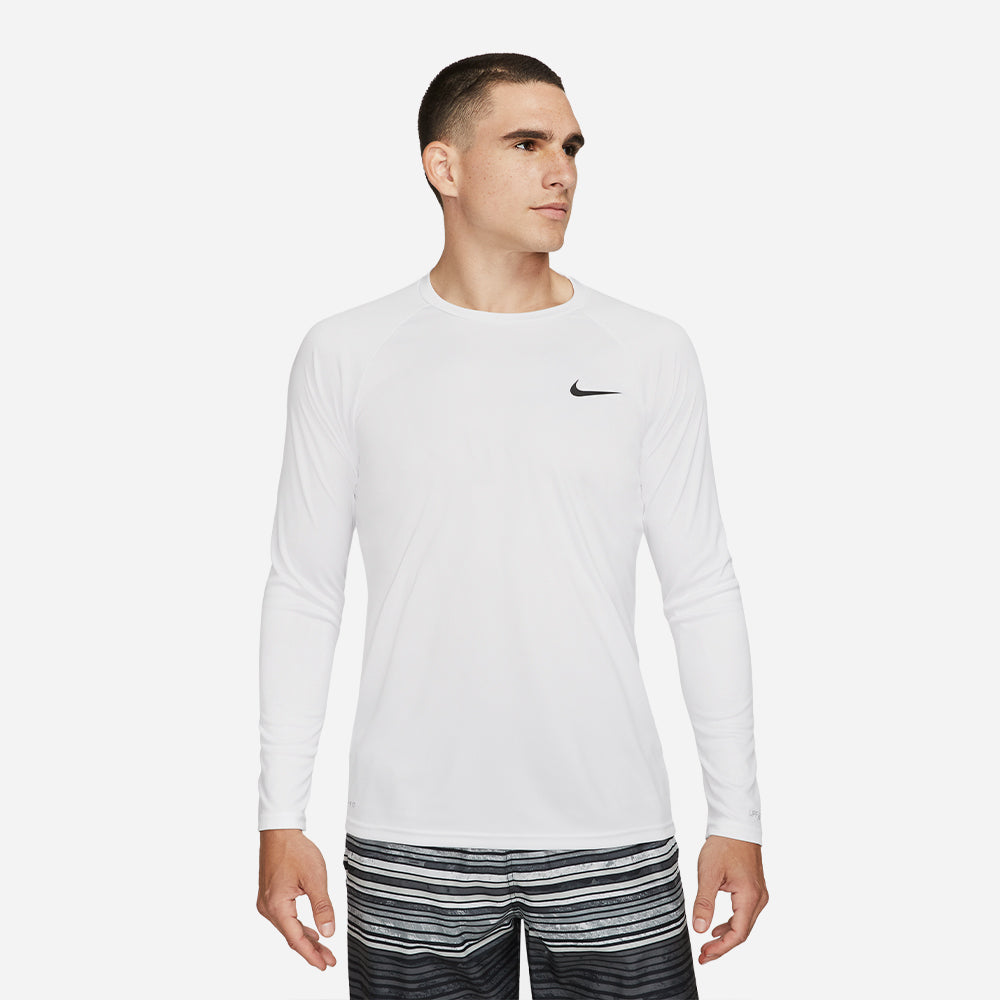 Áo Bơi Chống Nắng Nam Nike Swim Hydroguard Essential Solid Long Sleeve - Trắng - Supersports Vietnam