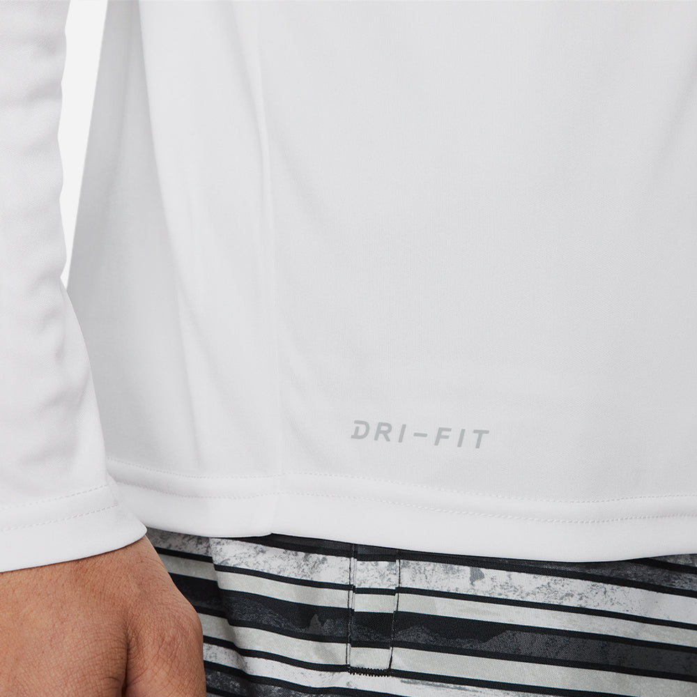 Áo Bơi Chống Nắng Nam Nike Swim Hydroguard Essential Solid Long Sleeve - Trắng - Supersports Vietnam