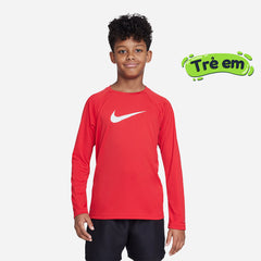 Áo Bơi Thể Thao Bé Trai Nike Swim Long Sleeve Hydroguard - Đỏ - Supersports Vietnam
