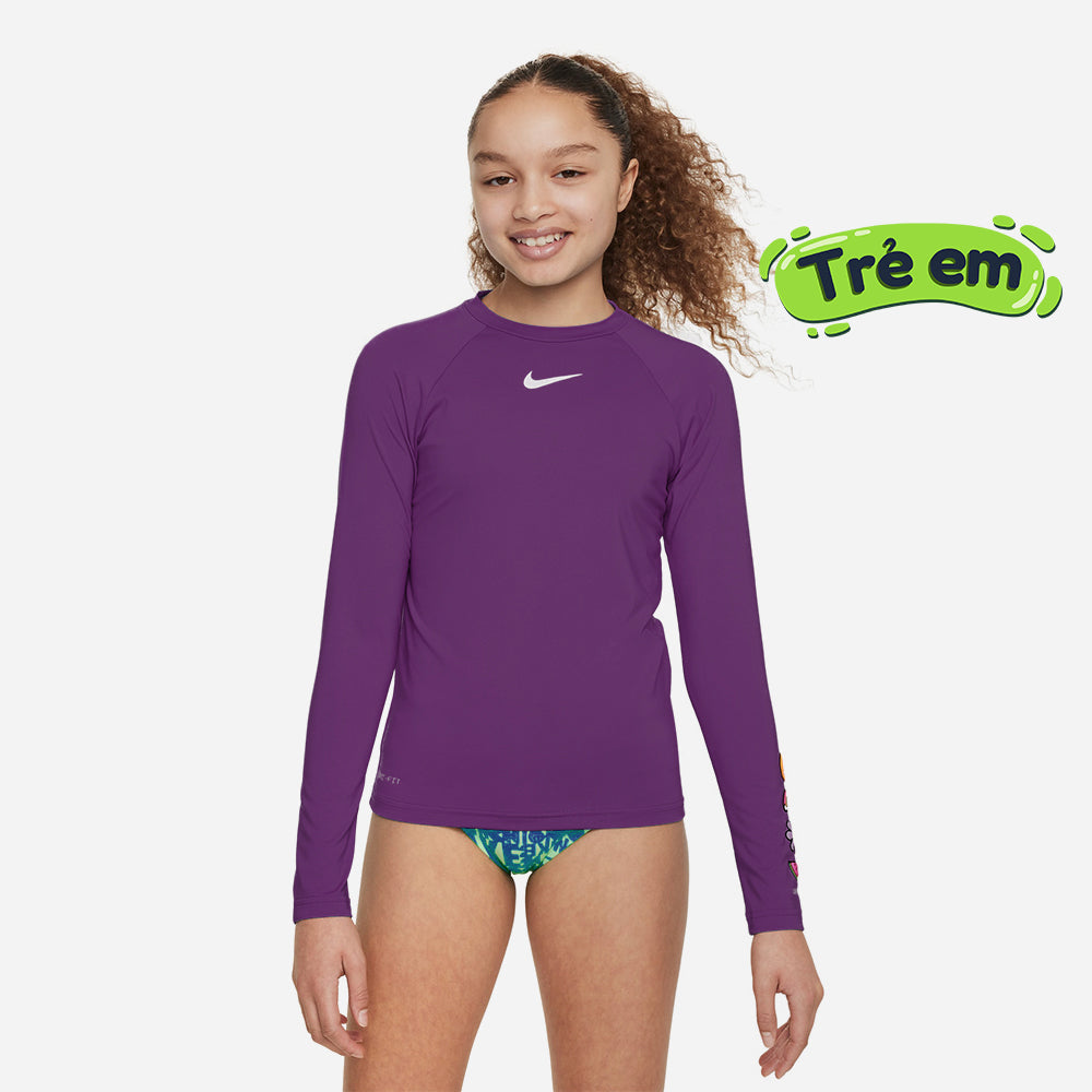 Áo Bơi Thể Thao Bé Gái Nike Swim Long Sleeve Hydrogua - Tím - Supersports Vietnam