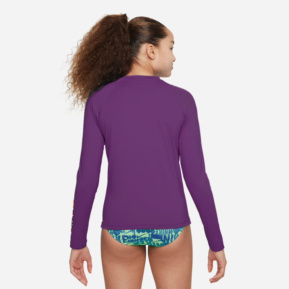 Áo Bơi Thể Thao Bé Gái Nike Swim Long Sleeve Hydrogua - Tím - Supersports Vietnam