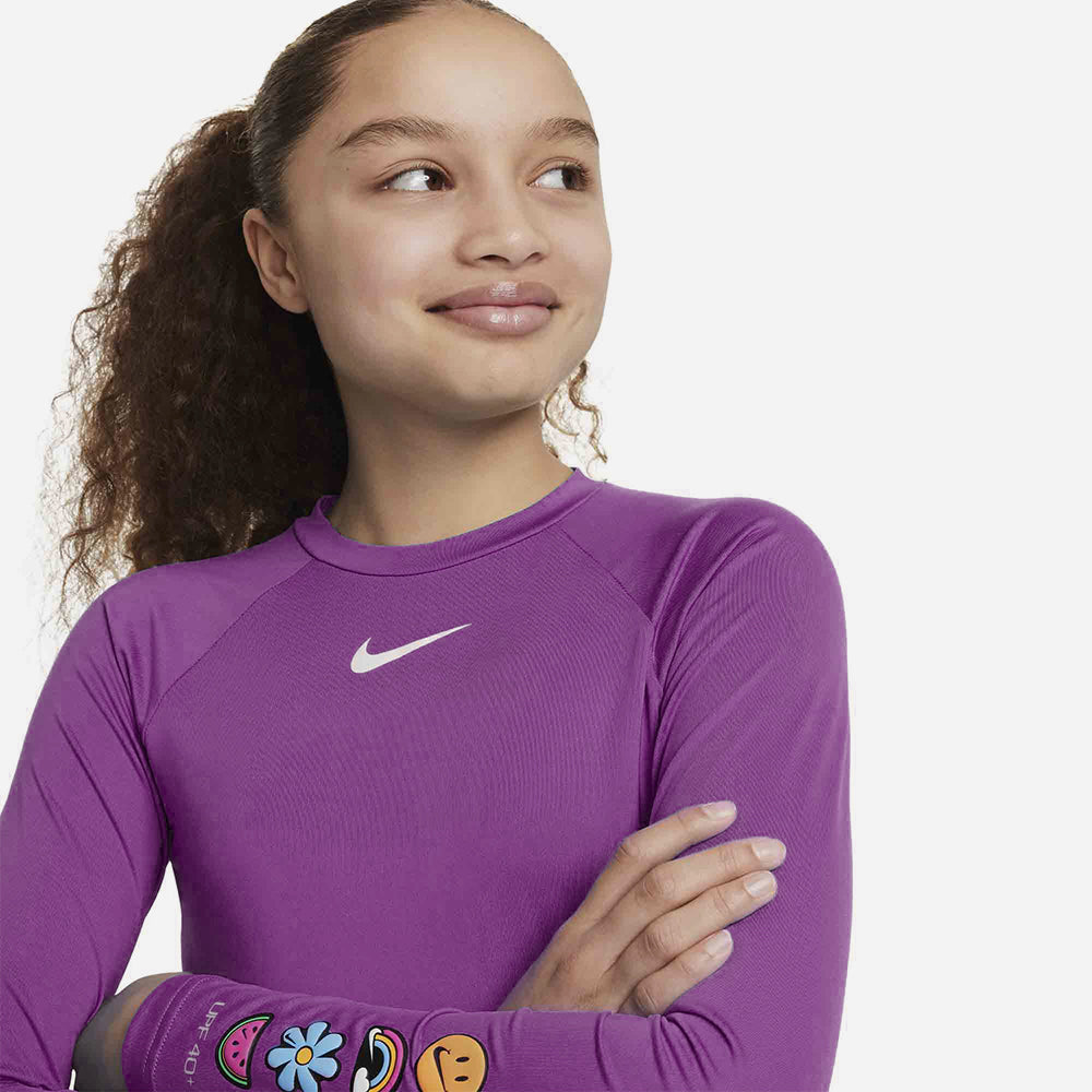 Áo Bơi Thể Thao Bé Gái Nike Swim Long Sleeve Hydrogua - Tím - Supersports Vietnam