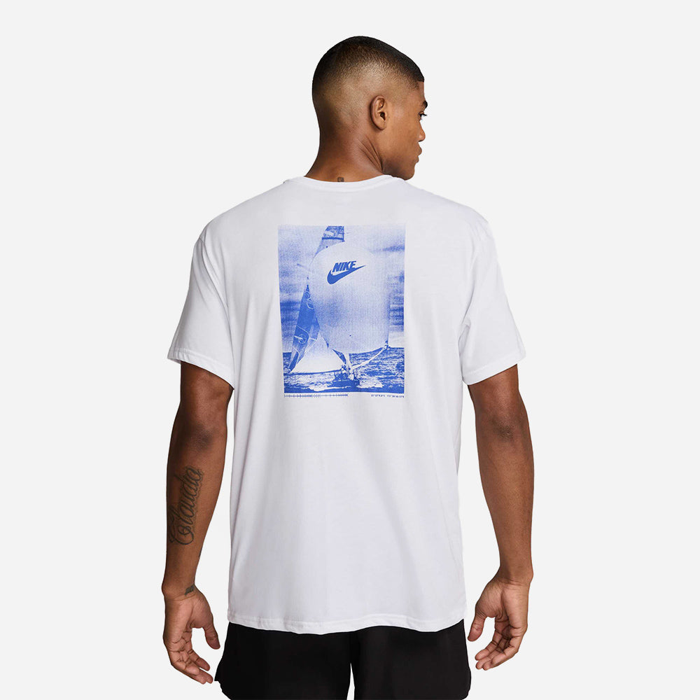 Áo Bơi Thể Thao Nam Nike Swim Short Sleeve Hydroguard - Trắng - Supersports Vietnam
