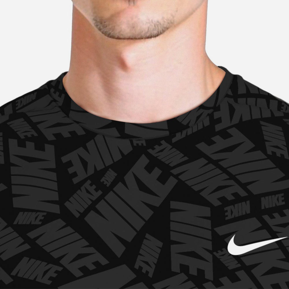 Áo Bơi Chống Nắng Nam Nike Swim Fall Embossed Hydro Short Sleeve Hydroguard - Đen - Supersports Vietnam