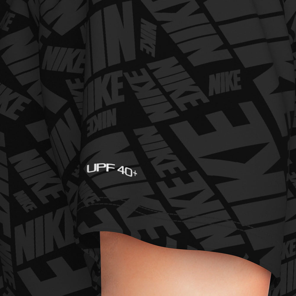 Áo Bơi Chống Nắng Nam Nike Swim Fall Embossed Hydro Short Sleeve Hydroguard - Đen - Supersports Vietnam