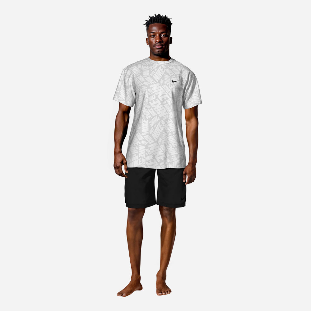 Áo Bơi Chống Nắng Nam Nike Swim Fall Embossed Hydro Short Sleeve Hydroguard - Trắng - Supersports Vietnam