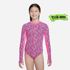 Đồ Bơi Thể Thao Một Mảnh Bé Gái Nike Swim Long Sleeve - Hồng - Supersports Vietnam