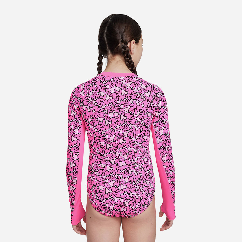 Đồ Bơi Thể Thao Một Mảnh Bé Gái Nike Swim Long Sleeve - Hồng - Supersports Vietnam