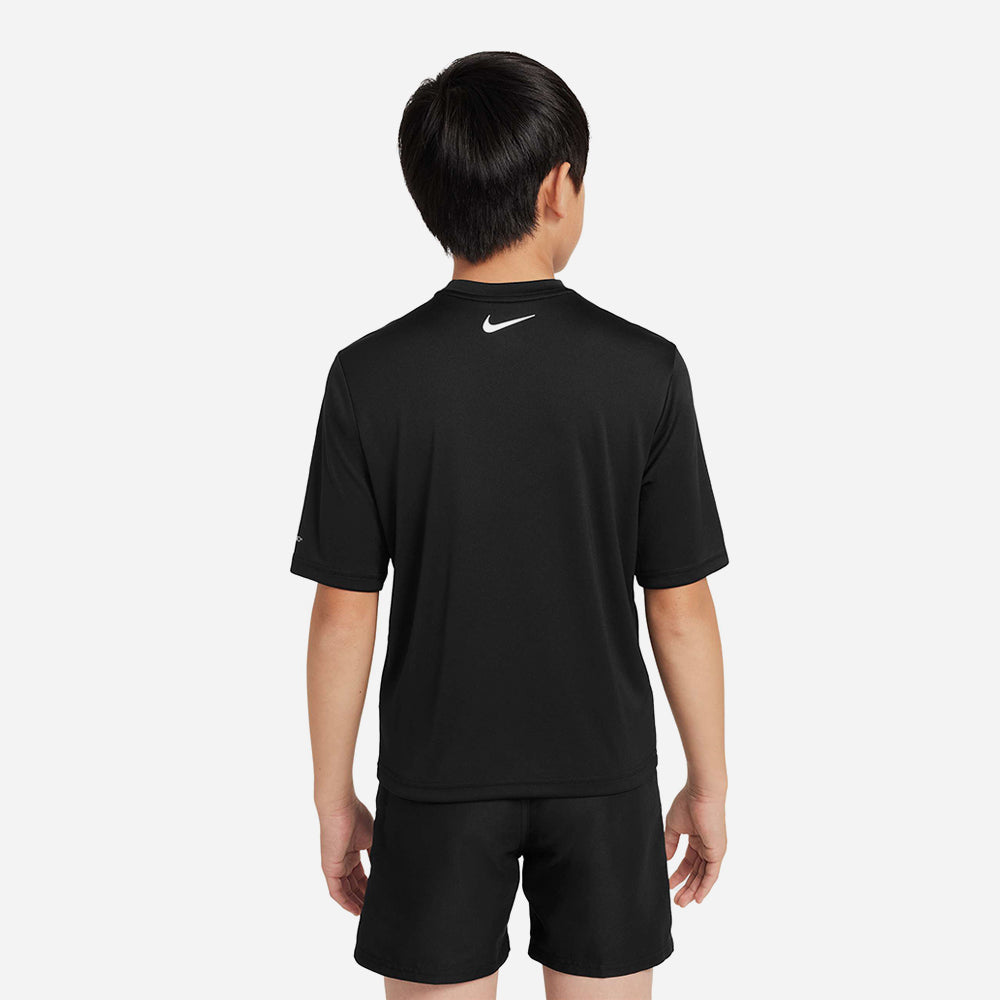 Áo Bơi Bé Trai Nike Swim Short Sleeve Hydroguard - Đen - Supersports Vietnam