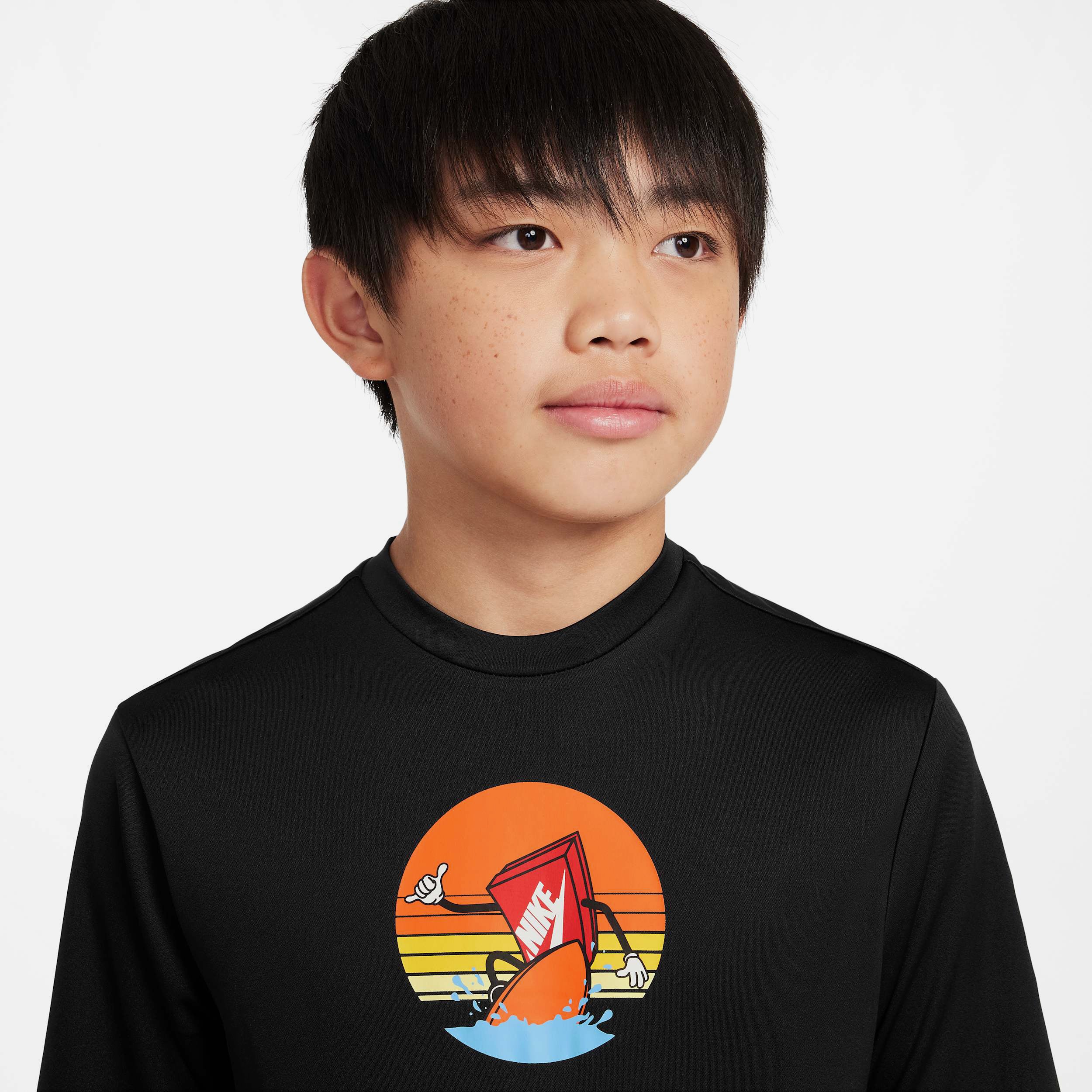 Áo Bơi Bé Trai Nike Swim Short Sleeve Hydroguard - Đen - Supersports Vietnam