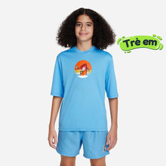 Áo Bơi Bé Trai Nike Swim Short Sleeve Hydroguard - Xanh Dương - Supersports Vietnam