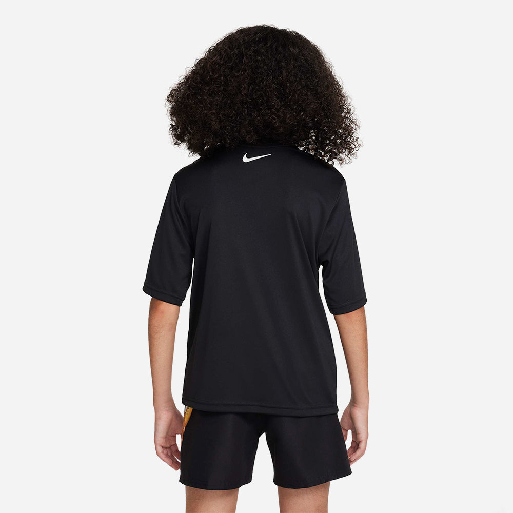 Áo Bơi Thể Thao Bé Trai Nike Swim Short Sleeve Hydroguard - Đen - Supersports Vietnam