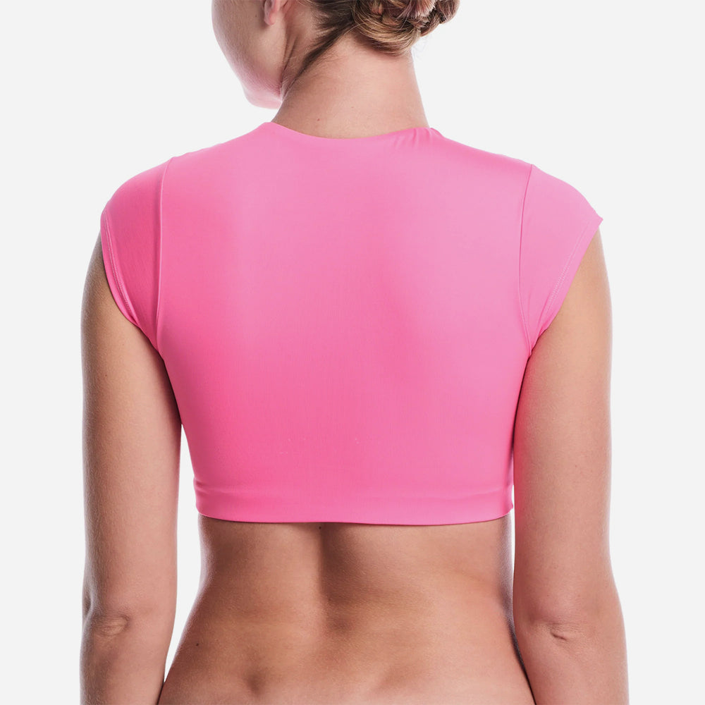 Áo Bơi Chống Nắng Nữ Nike Swim Cropped Short-Sleeve - Hồng - Supersports Vietnam