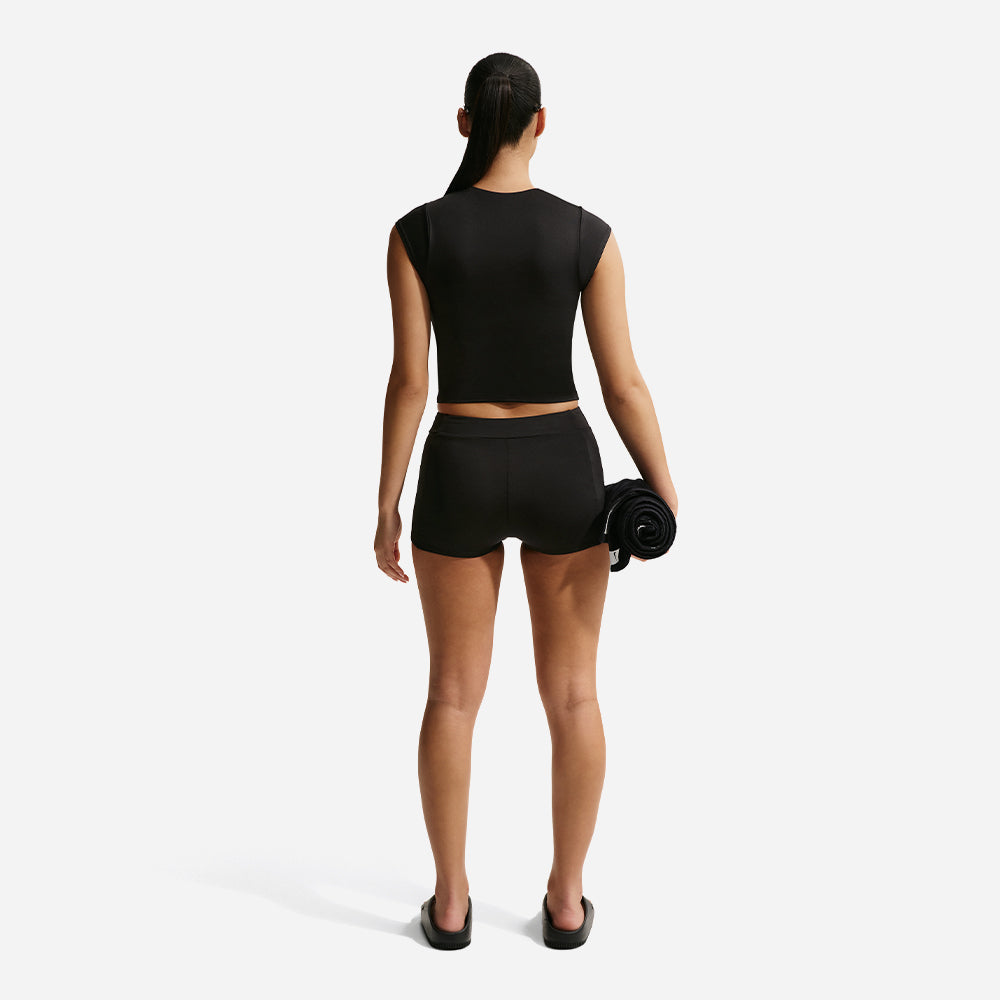 Áo Bơi Chống Nắng Nữ Nike Swim Effortless Essential Cap Sleeve - Đen - Supersports Vietnam