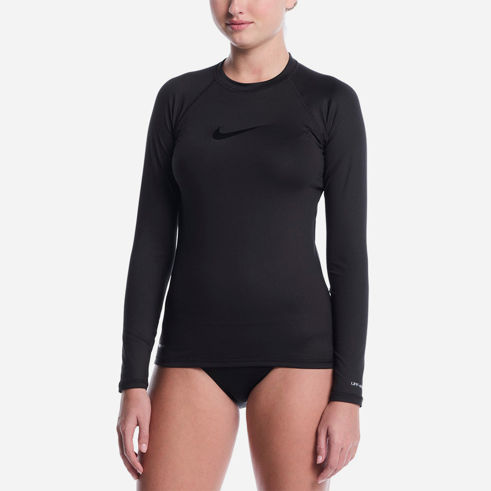 Áo Bơi Chống Nắng Nữ Nike Swim Hydroguard Long Sleeve - Đen - Supersports Vietnam
