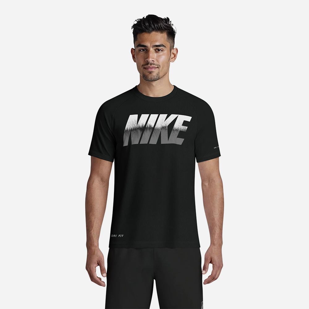 Áo Bơi Chống Nắng Nam Nike Swim Hydroguard Short Sleeve - Đen - Supersports Vietnam