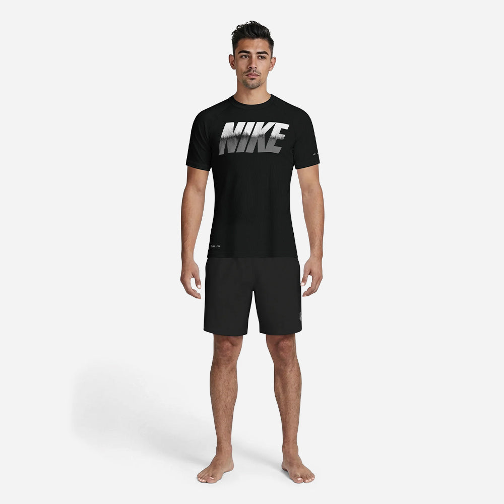 Áo Bơi Chống Nắng Nam Nike Swim Hydroguard Short Sleeve - Đen - Supersports Vietnam